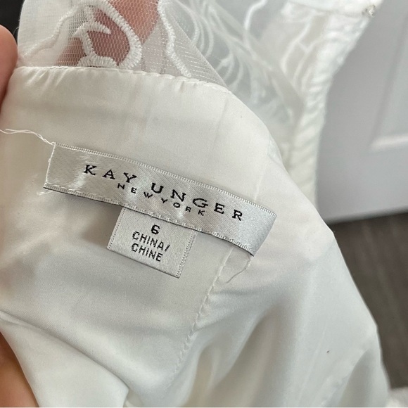 Kay Unger Khloe Illusion Midi Dress in white Size 6 - Picture 5 of 7